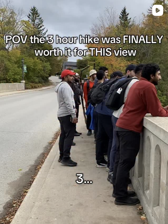 Group hike with scenic views